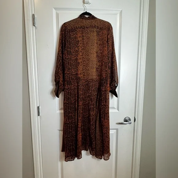H&M Animal Print Sheer Midi Dress / Duster – Size 8 - Picture 7 of 9